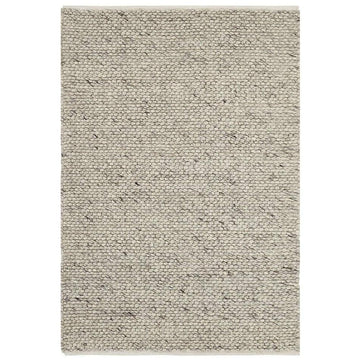 Savannah Modern Plain Mottled Beaded Pebble Chunky Hand-Woven Textured Felted Wool Yarn Looped Pile Cream/Grey Rug-Melrose-Rug Love - The Most Loved Rug Store